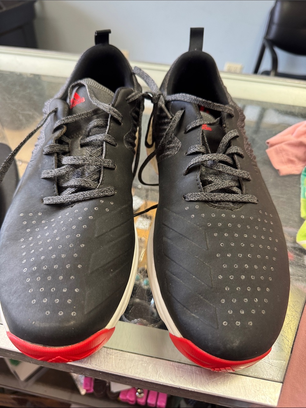 adidas Black Sneakers with Red Accents